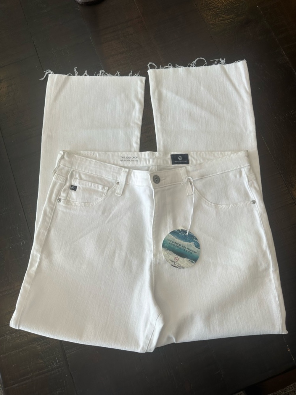 Ag Adriano Goldschmied White Jodi Crop High-Rise Flare Jeans